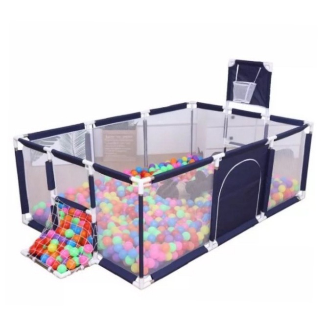 Children's play fence indoor basket football field pitching ground fence with basketball frame reinforced baby fence