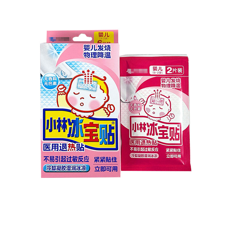 Kobayashi Ice Patch Medical Fever Reducing Patch 4 Patches Physical Cooling for Infants, Children, and Adults to Reduce Fever