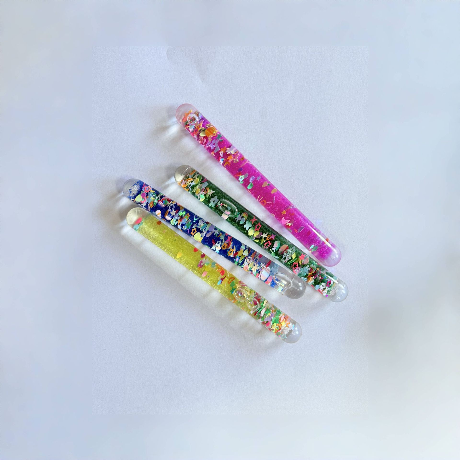 Cross-Border Liquid Glitter Stick Short Decompression Rotating Stick Short Oil-Filled Quicksand Stick Timer Decompression Artifact