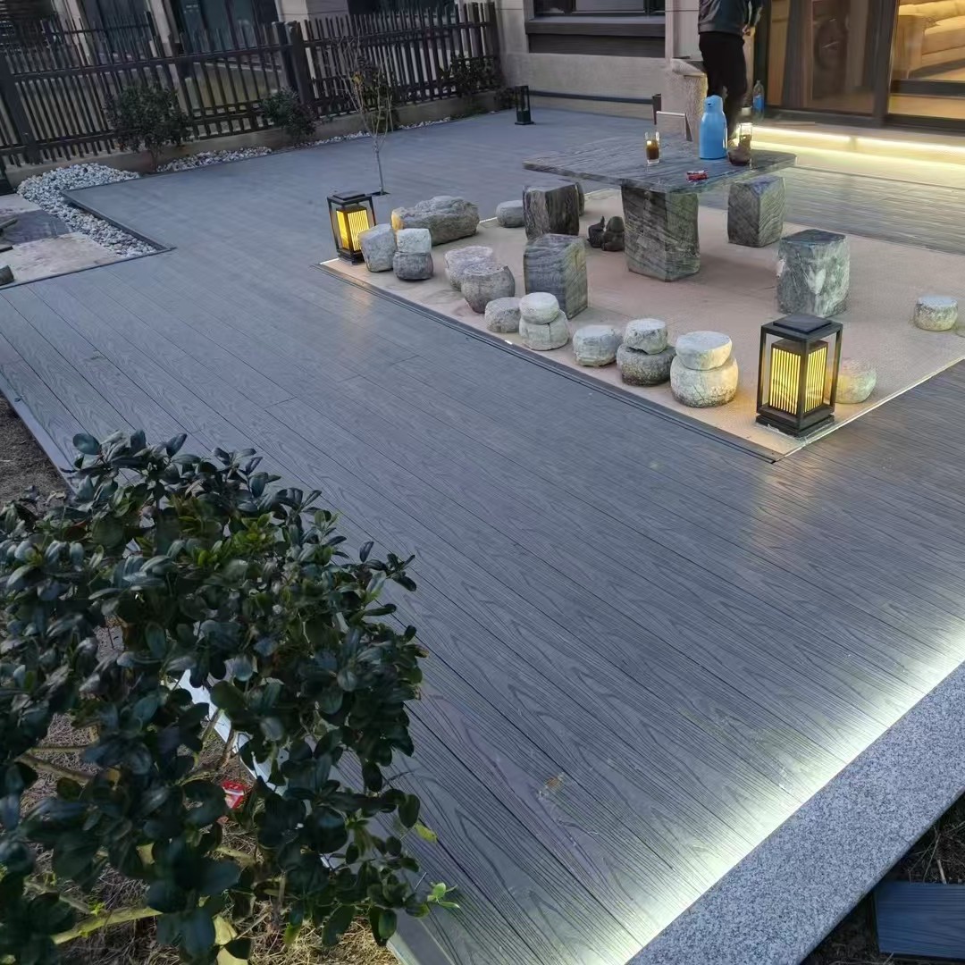 Wpc Plastic Wood Flooring Factory Outdoor Courtyard Embossed Wood-Plastic Flooring Waterproof and Anti-Corrosion Walkway for Outdoor Courtyard Use