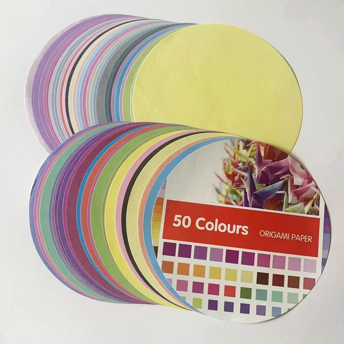 50 Colors of Handmade Origami, Square Paper Cranes for Children, Colored Paper for Cutting, Single-Sided Colored Origami Paper