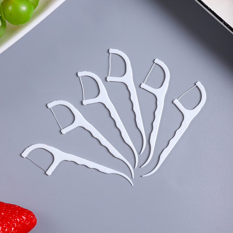 Xinzhi Linyuantou Factory 50 Small Square Boxes Plastic Boxed Polymer Floss Stick Oral Clinic Home Pack