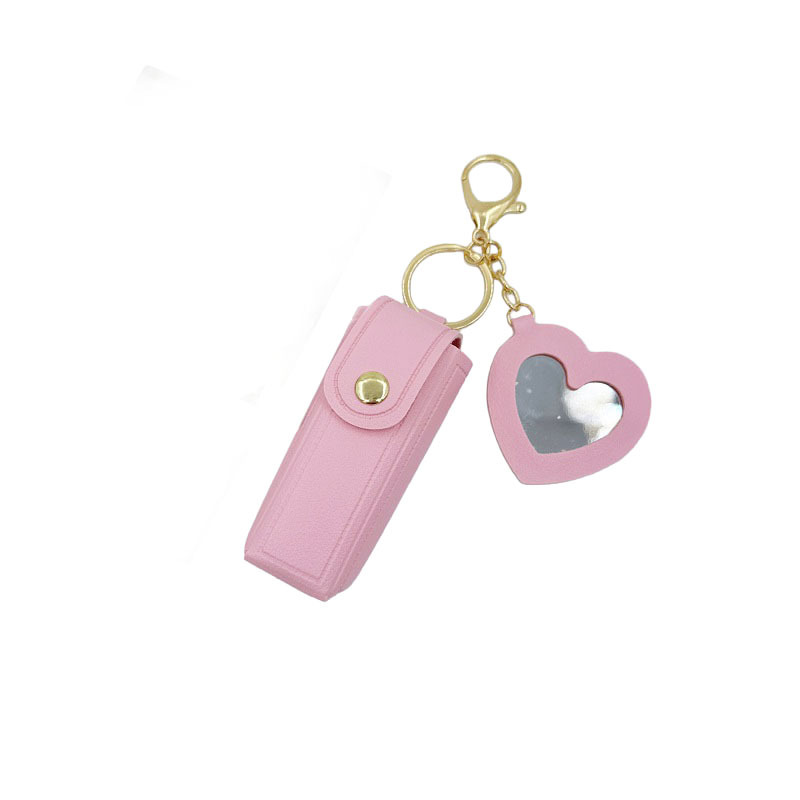 Dopamine Love Leather Lipstick Bag Necklace Women's 2025 New Niche Keychain Accessories Creative Key Bag