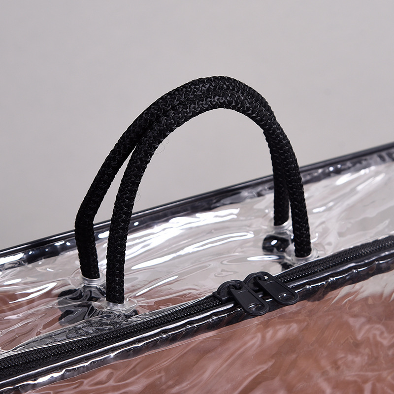 Pvc Transparent Home Textile Packaging Bag Custom Blanket Quilt Pillow Storage Dust Bag Steel Wire Bag Customization