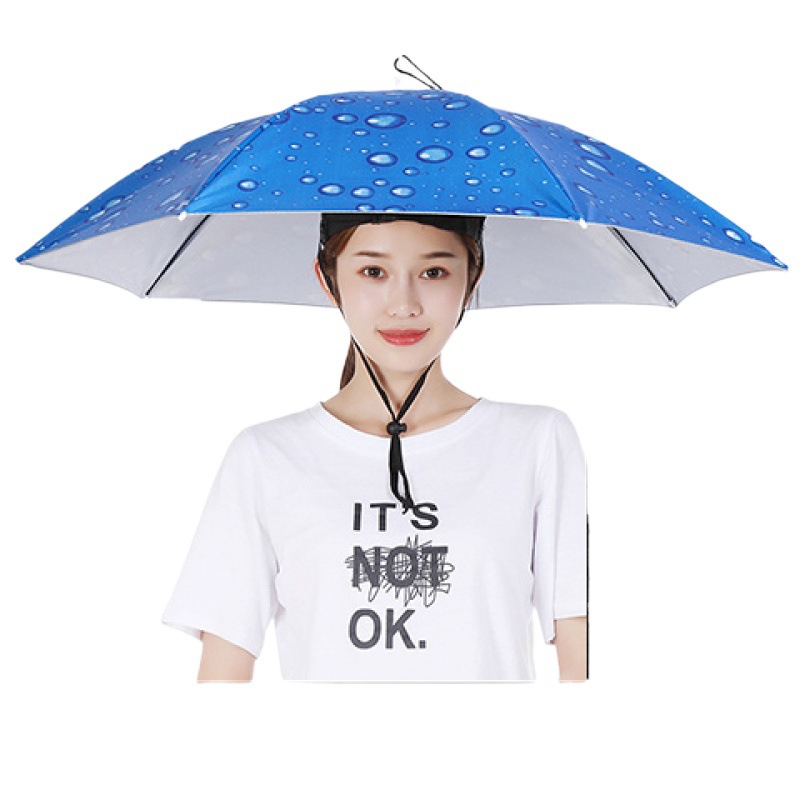 Umbrella Hat, Head-Mounted Umbrella Hat, Fishing Head-Mounted Sun Umbrella, Outdoor Tea-Picking Sanitation Bucket Umbrella, Folding Umbrella, Foreign Trade