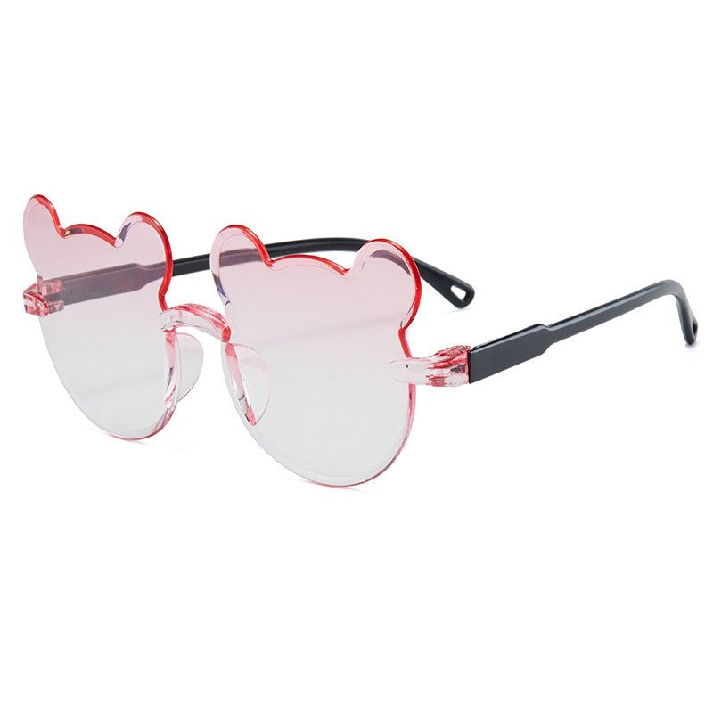 New Bear one-frame glasses children's sunglasses children's sunglasses gradient frameless cartoon children's glasses