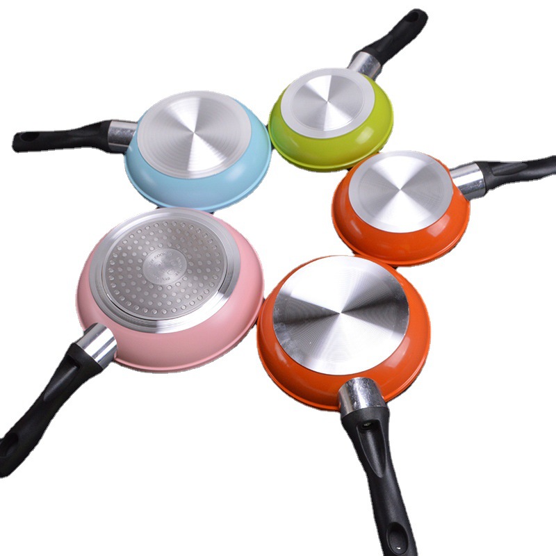 Children's Real Cooking Kitchenware Export Macaron Color Mini Frying Pan Gift Pan Aluminum Composite Base Non-stick Pan Egg Pan