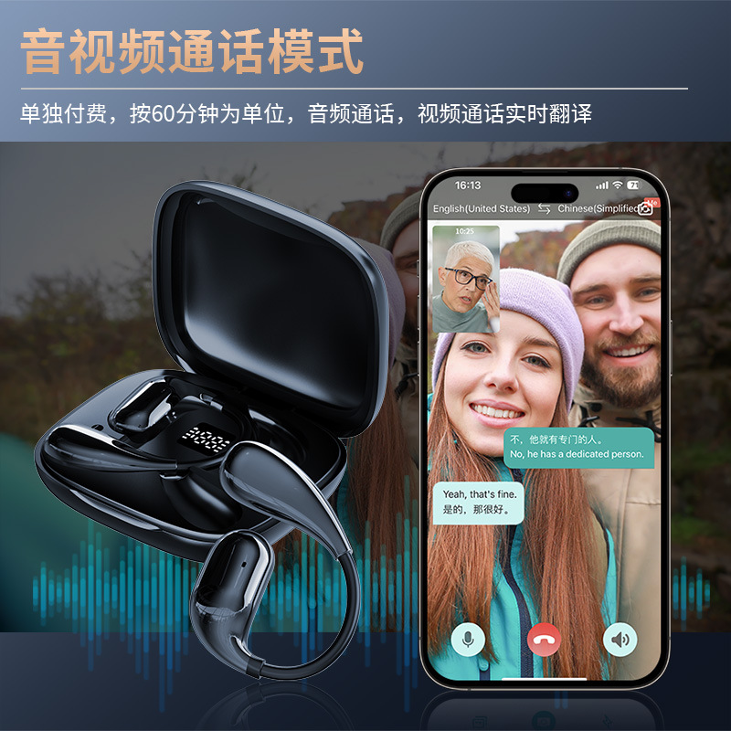 Cross-Border Export V16 Smart Translation Headphones Simultaneous Translation Multi-Language Real-Time Offline Translation Headphones Bluetooth