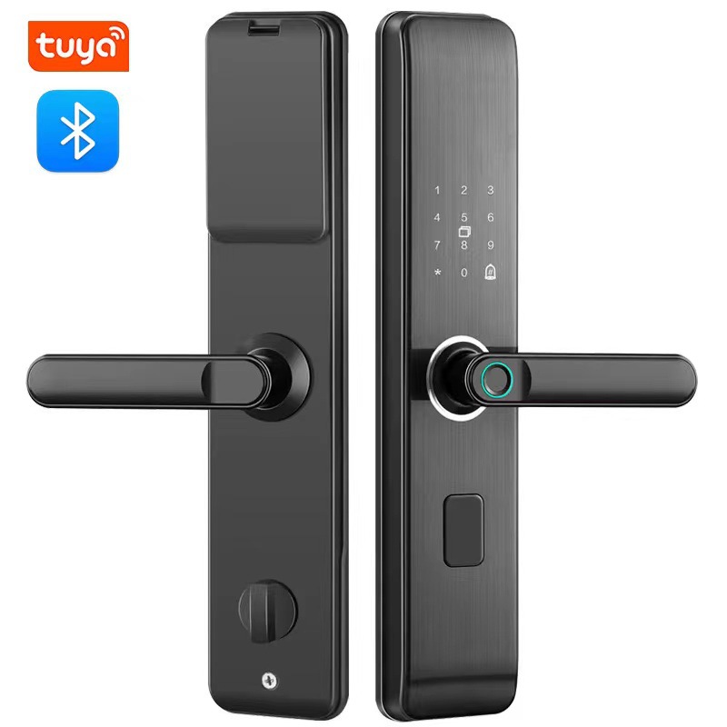 Graffiti cross-border fingerprint lock security door 4-digit password lock smart door lock factory all lock ic card electronic door lock