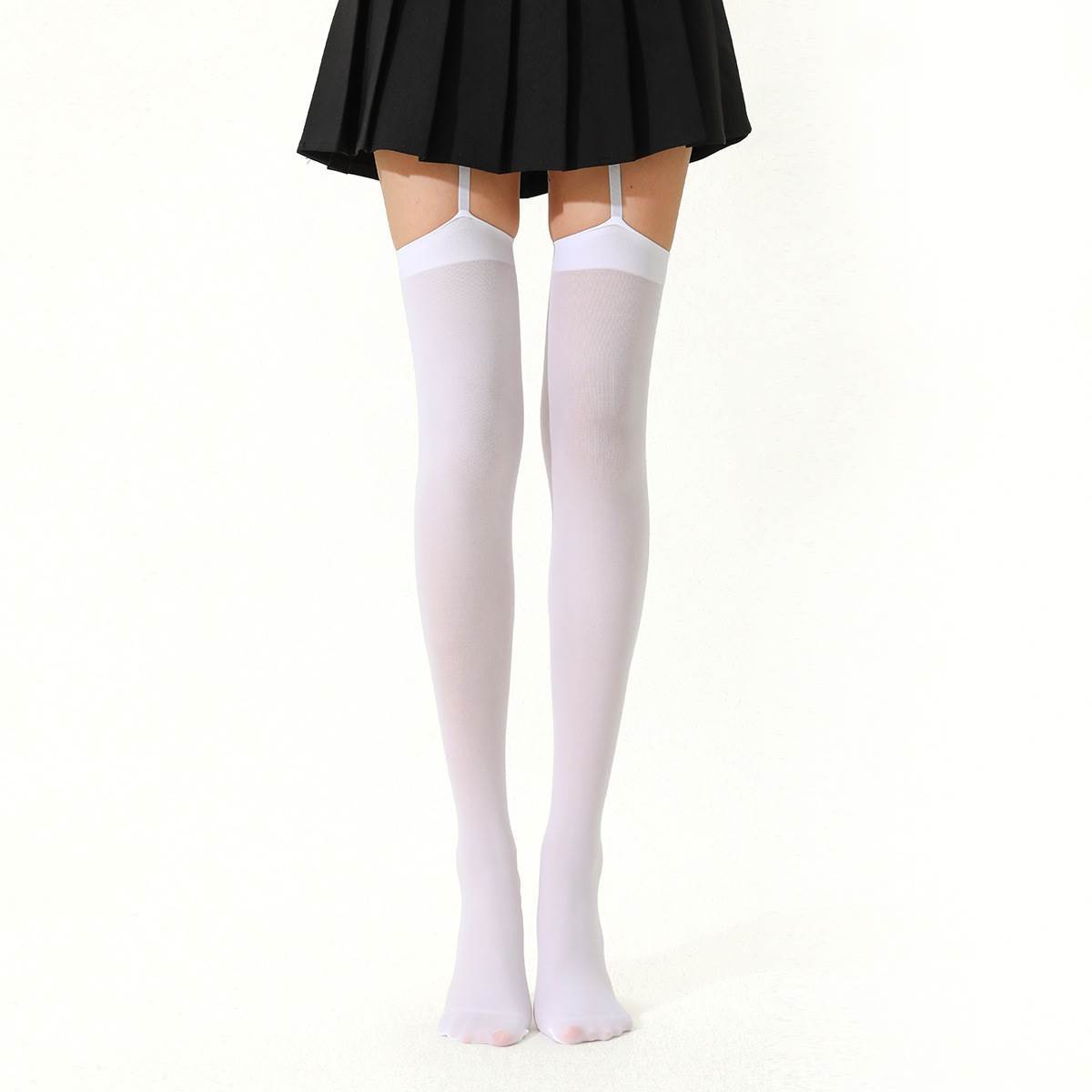 Black Garter Stockings for Women Spring and Summer Y2K Sexy Velvet Jk Black Silk Over-The-Knee Socks Sexy Long Thigh Socks