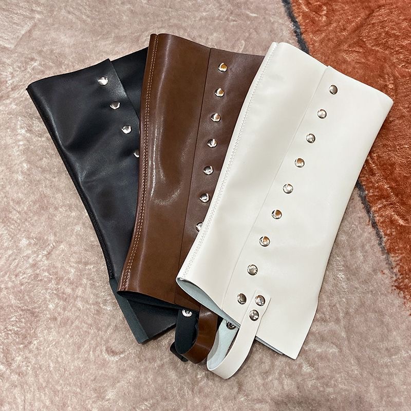 European and American Rivet Thick-Soled Over-The-Knee Boots for Women 2024 New High-Heeled Round-Toe Thick-Heeled High Boots Knight Boots