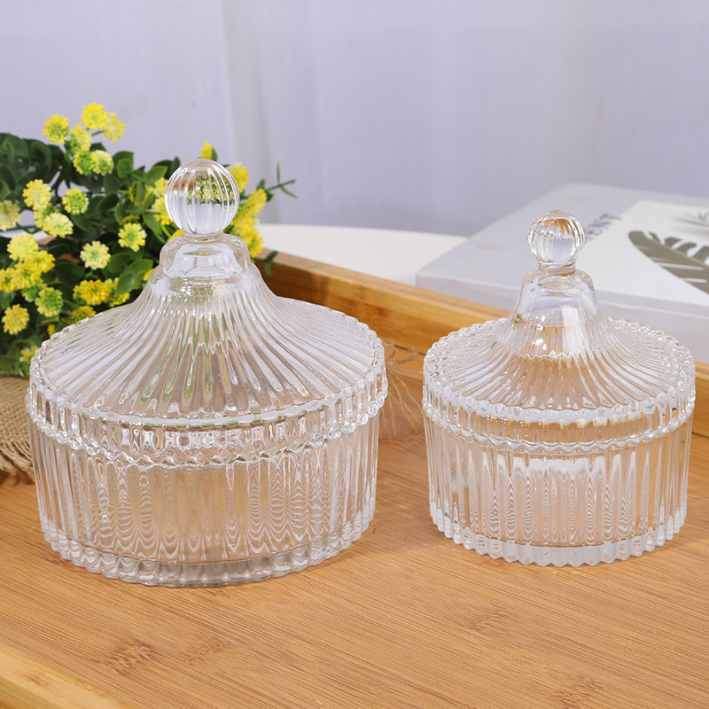 Transparent Candy Cup with Lid Full Billion Jinmingda degaussing Bowl Mongolian Bag Dried Fruit Storage Jar European-style Transparent Glass Jar