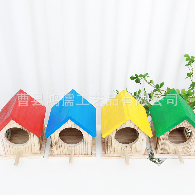 Креативное укрытие для хомяков, маленький домик из массива дерева для мелких животных