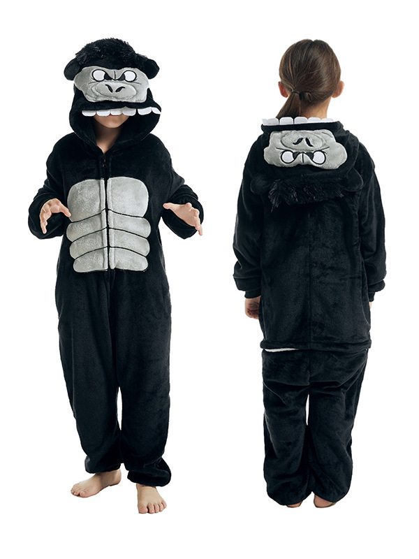 Autumn and Winter Flannel Cartoon Animal One-piece Pajamas Home Clothes King Kong Mary Sonic Kidsren's Anime Jumpsuit