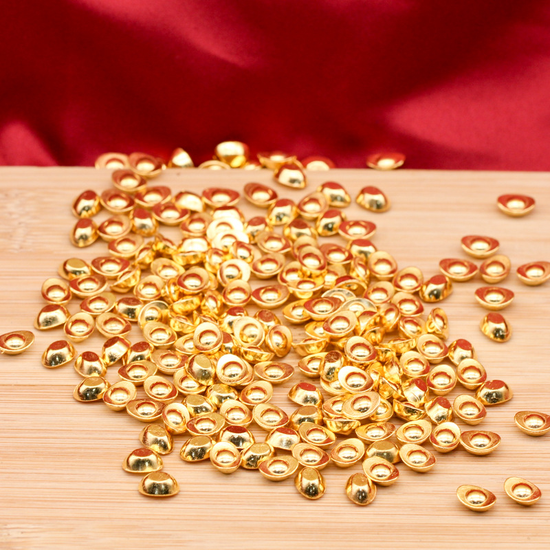 Chinese Ingot Sand Gold Small Ingot Artificial Mini Gold Bar Metal Crafts Jewelry Accessories Cornucopia Decorations