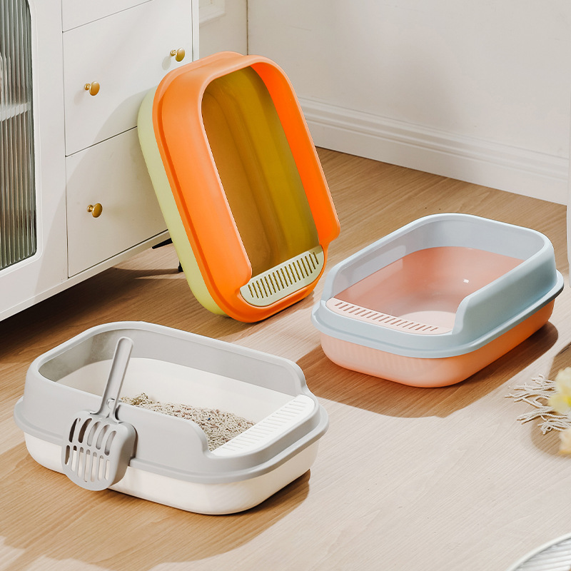 Semi-closed large cat litter box thickened anti-splash cat toilet cat litter pet supplies wholesale cat litter box delivery shovel