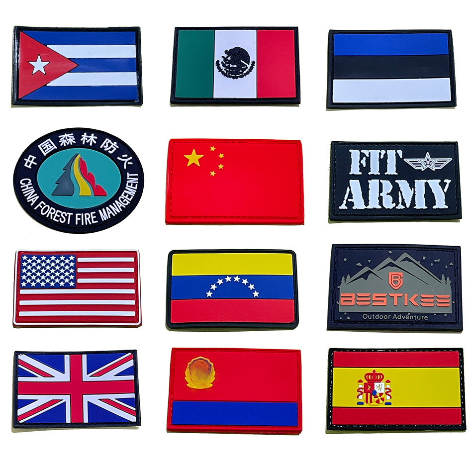 Тактические нашивки из ПВХ с флагами, различные нашивки на велкро для рюкзаков
