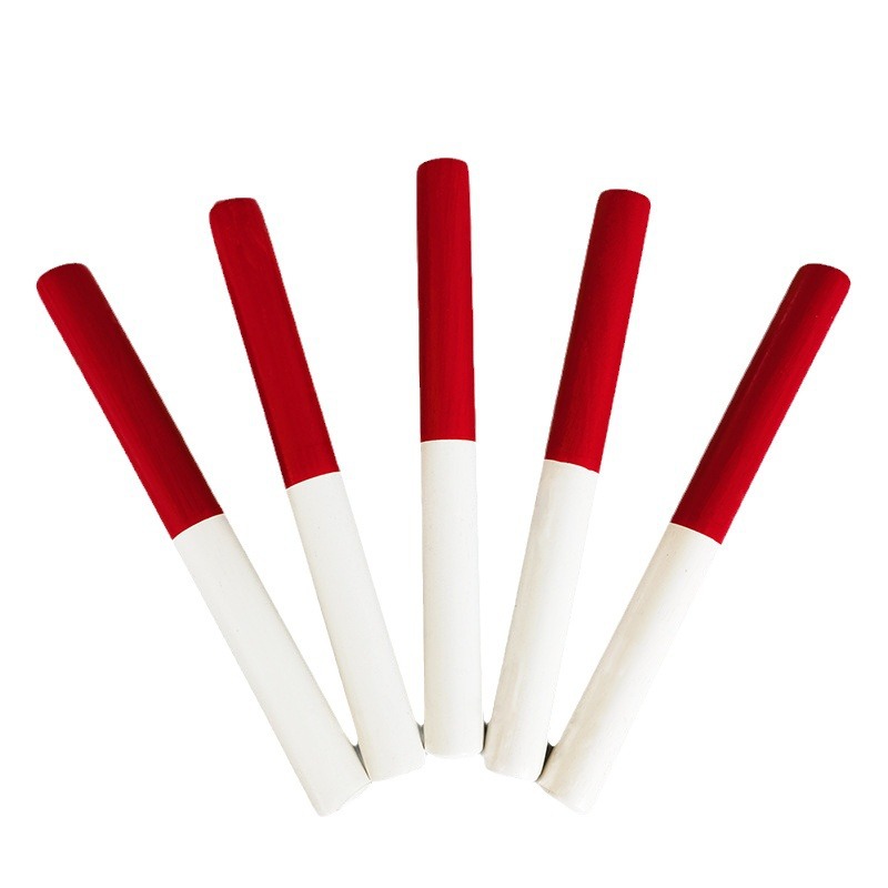 Sporting Goods Wooden Baton 100-meter Relay Race Red and White Standard Track and Field Competition Training Baton