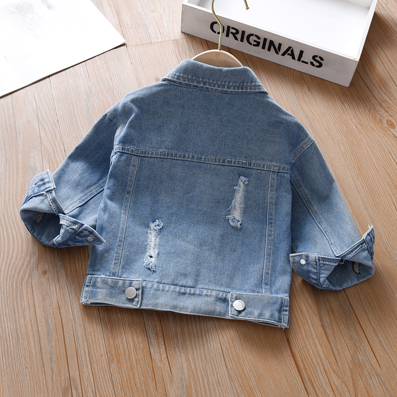 Girls Denim Tops Spring and Autumn 2025 New Children's Autumn Clothes Cute Korean Style Little Girls Casual Tops Top