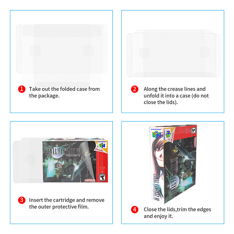 Snes/N64 Game Card Protective Box Storage Box Cartridge Box Protector Display Box