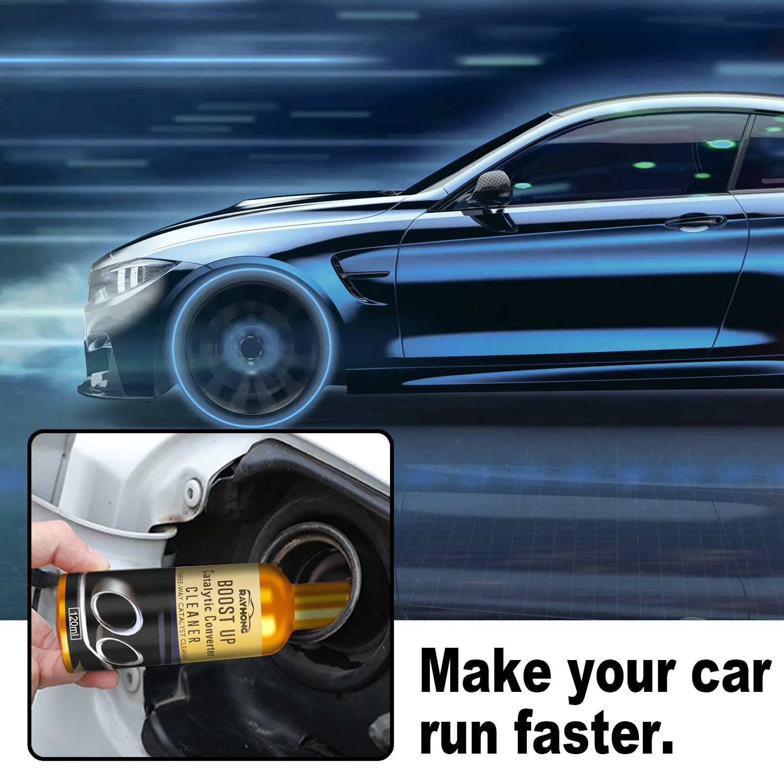 Rayhong Three-Way Catalytic Cleaner, Car Cleaning Agent, Engine Internal Exhaust Gas Removal Without Disassembly, Carbon Deposit Removal