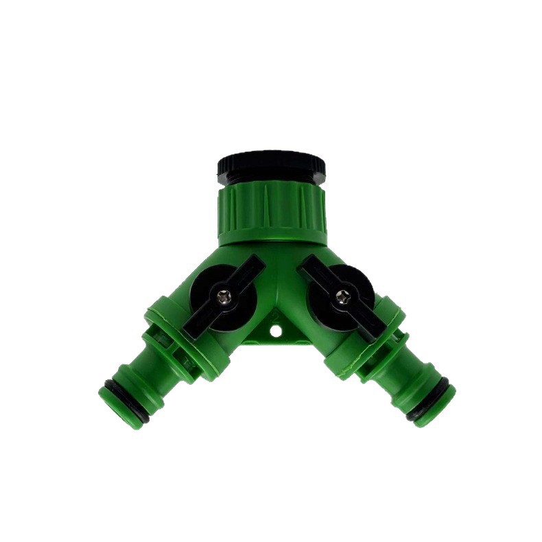 Garden Plastic Green 4-Point 6-Point Internal Thread Nipple Splitter 1-to-2 External Thread Faucet Diverter Connector