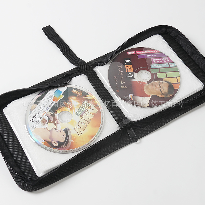 In-Stock Cd Case 40-Piece Oxford Cloth Car-Mounted Thickened Cd Box Disc Case Cd Storage Box Cross-Border Exclusive Supply