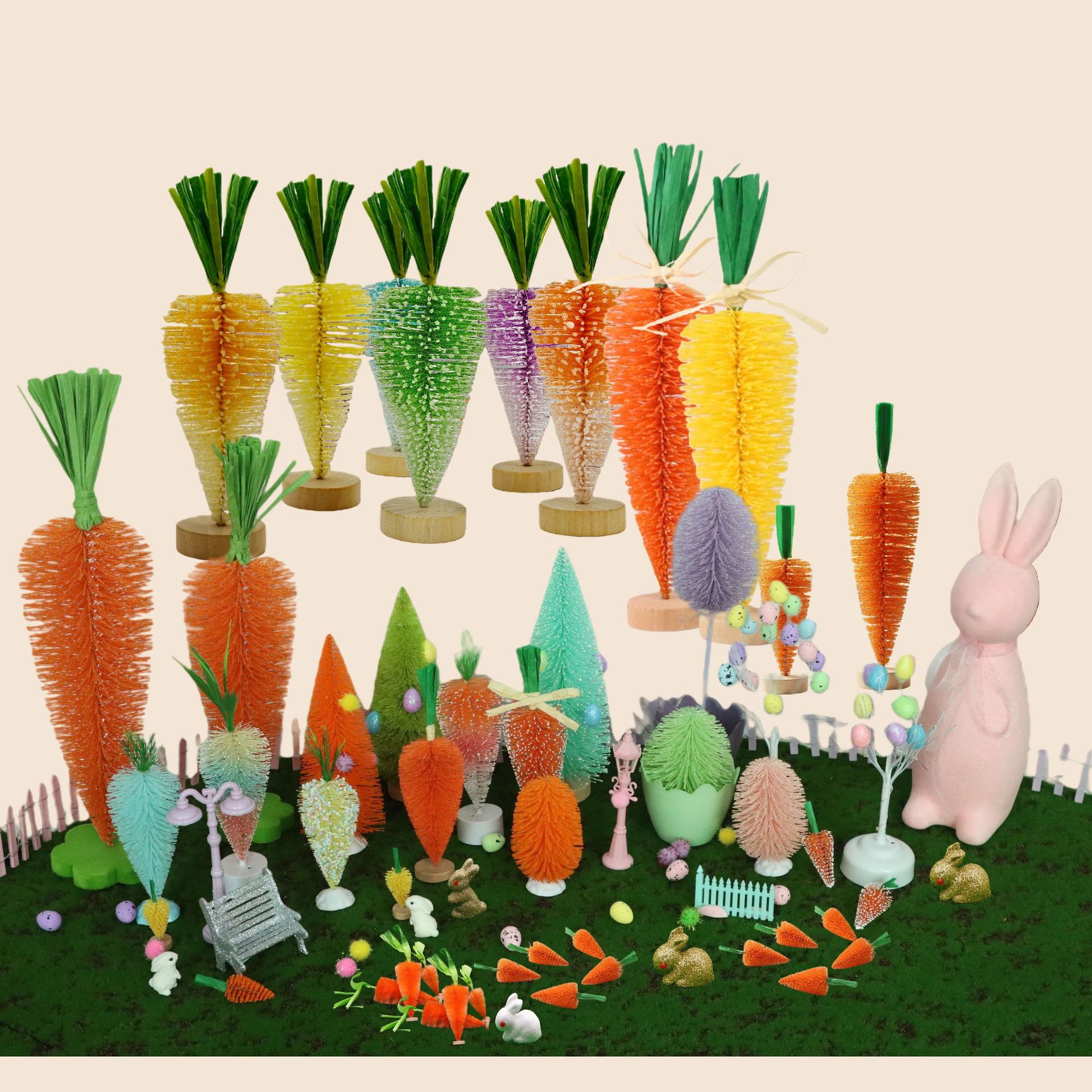 Кросс-бордерные новинки для Пасхи, креативные клейкие морковки, украшения для праздников, атмосферные аксессуары для дома