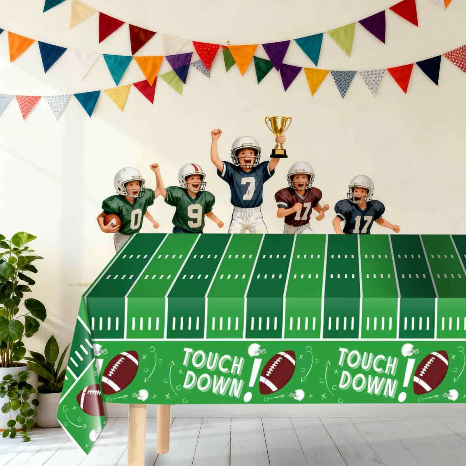Cross-Border Super Bowl Football Tablecloth New American Football Party Party Decoration Disposable Plastic Tablecloth