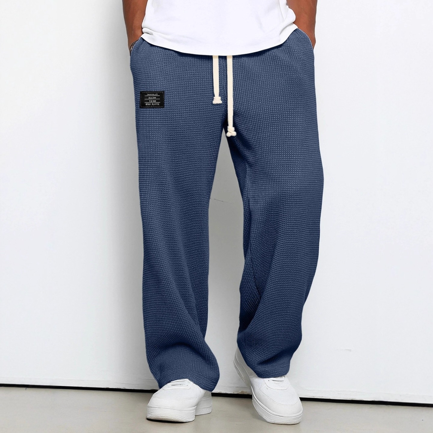 European and American Cross-Border Amazon Men's Spring and Autumn Trendy Loose Drape Straight-Leg Sweatpants Wide-Leg Sports Casual Long Pants