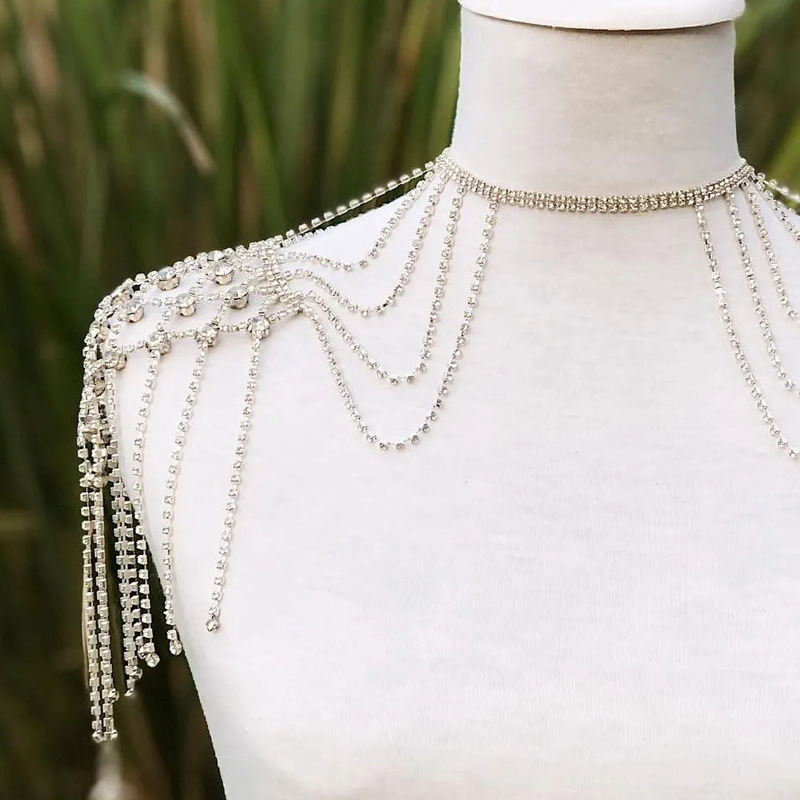 Cross-border New Exaggerated Tassel Shoulder chain Europe and America All-match Nightclub Party Rhinestone body chain Female body chain