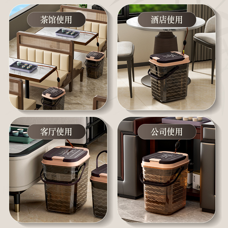 Tea Bucket Tea Dregs Bucket Household small size Tea Bucket Tea Table Waste Water Bucket Tea Tray Drainage Bucket Tea Set Accessories Tea Ceremony Parts