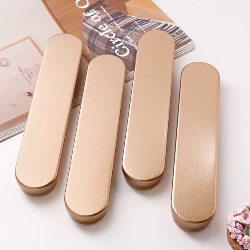 Tinplate box metal long eyebrow pencil box sponge lining enterprise company gift box student pencil box fall-resistant