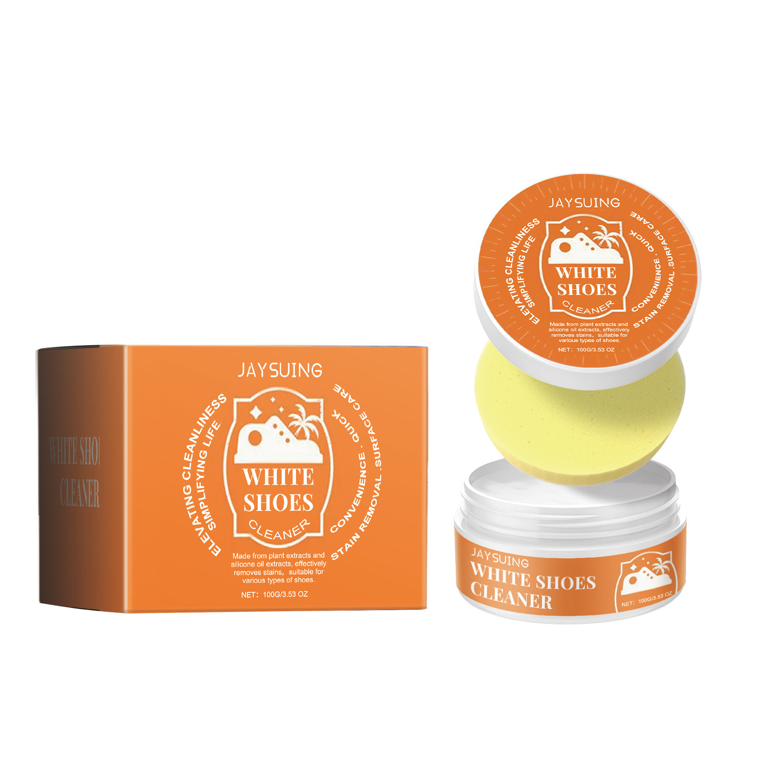 Jaysuing Multifunctional White Shoe Cleaner Cleans Sneakers, Canvas Shoes, White Shoes, Portable Cleaning Paste