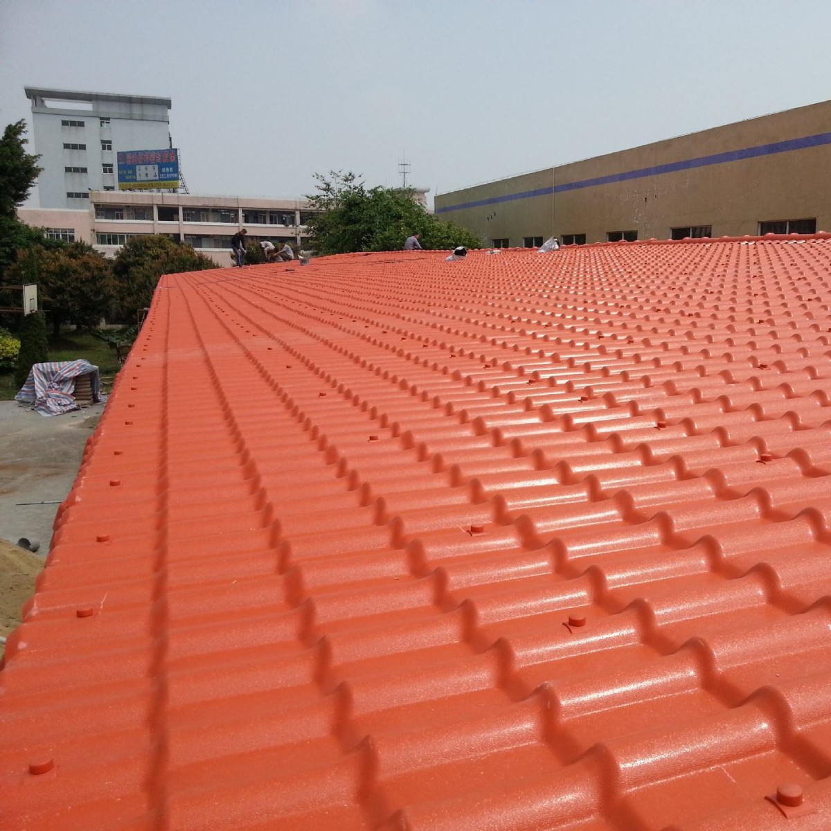 Foshan Factory Antique Glazed Tiles Eaves Tiles 2.3 ㎜ 3.0 ㎜ Roof Asa New Synthetic Resin Tile