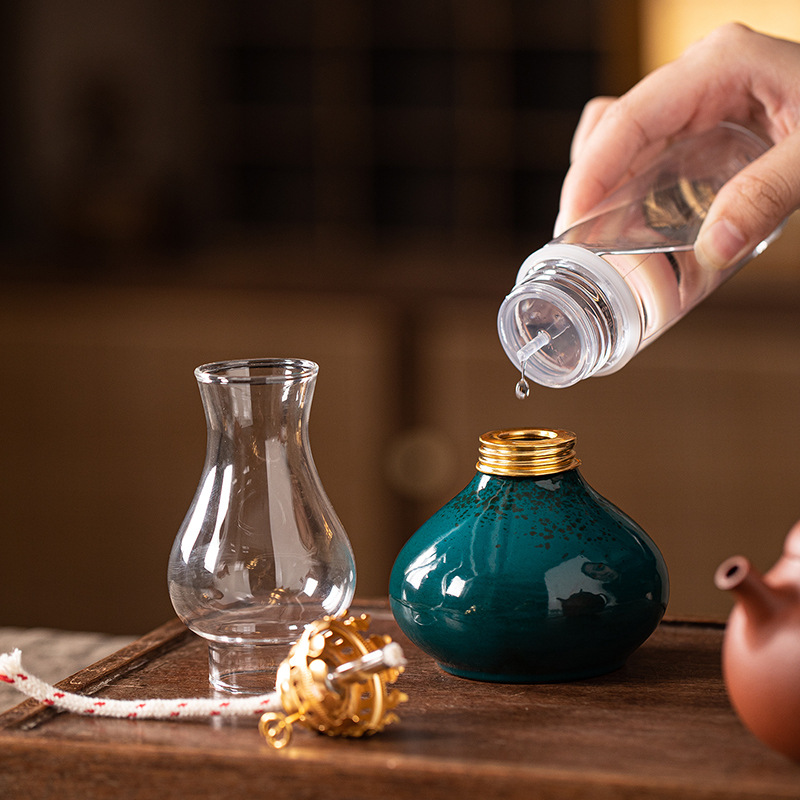 Butter Lamp, Camping Style Everlasting Lamp, Ceramic Household Kerosene Lamp, Atmosphere Night Light, Butter Incense Burner, Aromatherapy Lamp
