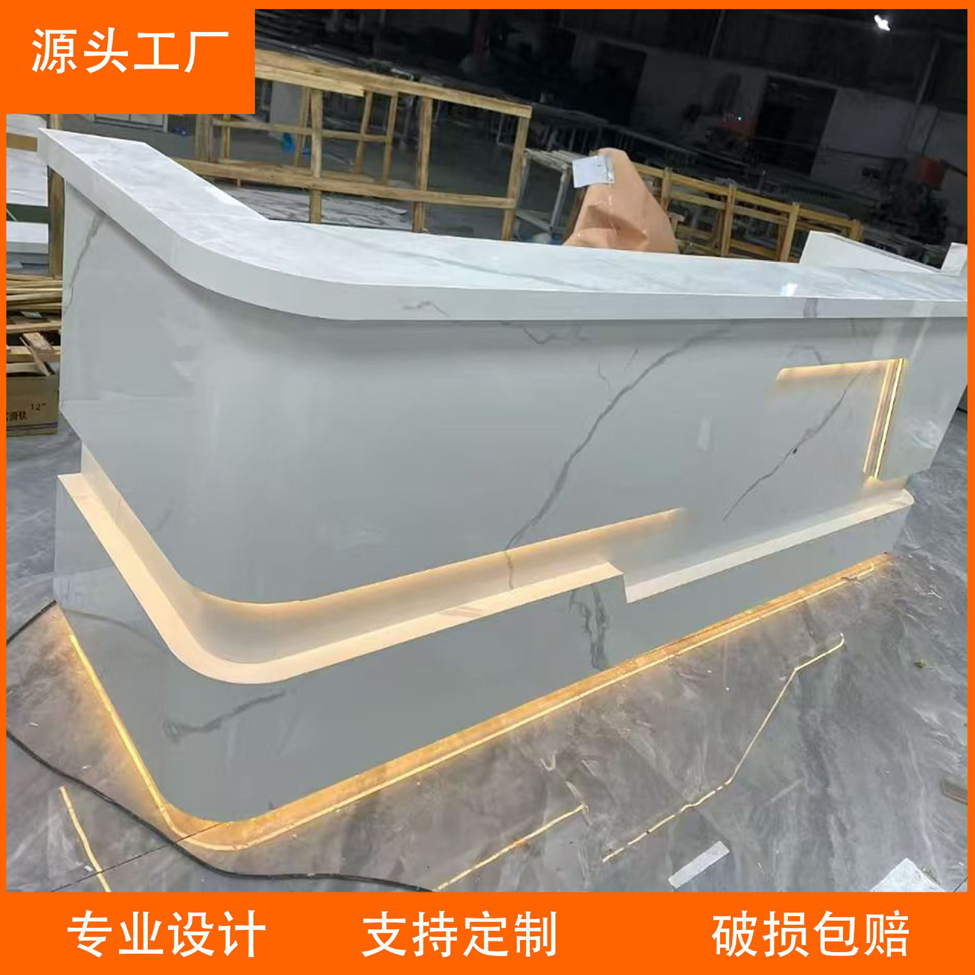 Ресепция компании, сланцевый стол для ресепции, отдел продаж, гостиничный холл, офис недвижимости, барный стол, кассовый стол для салона красоты