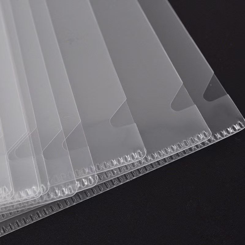 30 Pack A4 Thickened Single Folder L-shaped Folder Transparent Two-page File Set Thickened Single-page File Bag