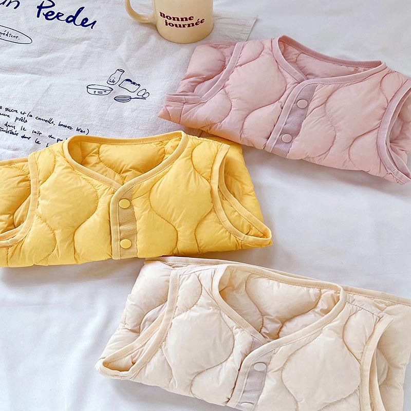 90% White Duck down Children's down Vest for Autumn and Winter, Lightweight Vest for Boys and Girls, Korean Style, Can Be Worn Inside or Outside, Warm Sleeveless Jacket