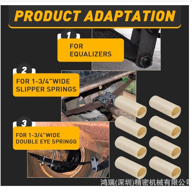 8 Pack 722106 specification 9/16 "ID x 1-3/4" trailer leaf spring nylon bushing