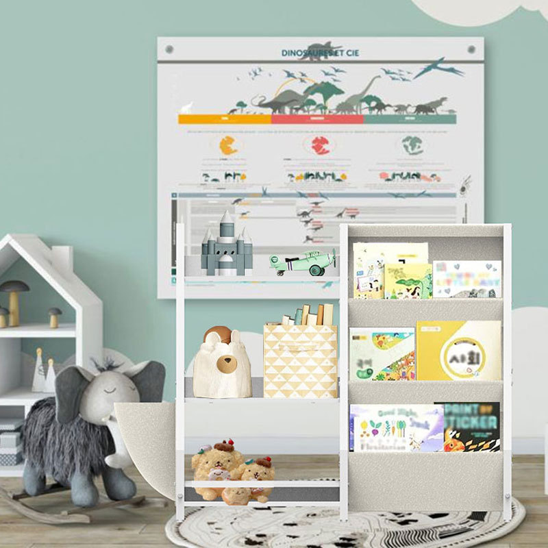 Bookshelf Floor Storage Rack Children's Book Cabinet Household Baby's Picture Book Iron Living Room Multi-Layer Toy Storage Storage