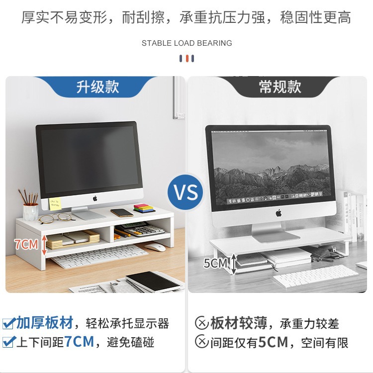 Desktop Computer Elevated Rack Office Desktop Storage Rack Desktop Monitor Elevated Rack Base Pad High Rack