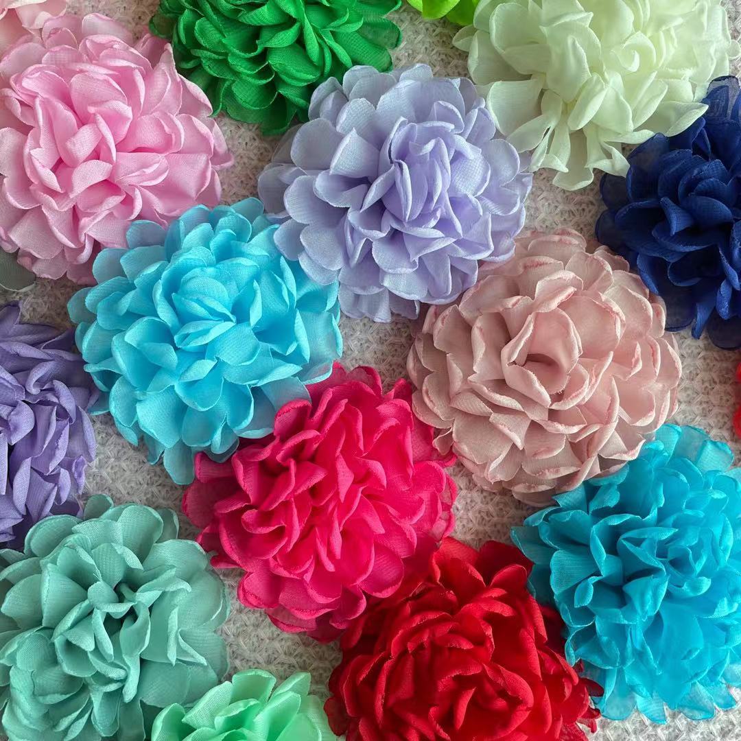 Цветочная повязка на голову из шифона с сожжёнными краями 10 см, аксессуары для одежды, обуви и головных уборов, детские аксессуары, цветочная бижутерия, DIY