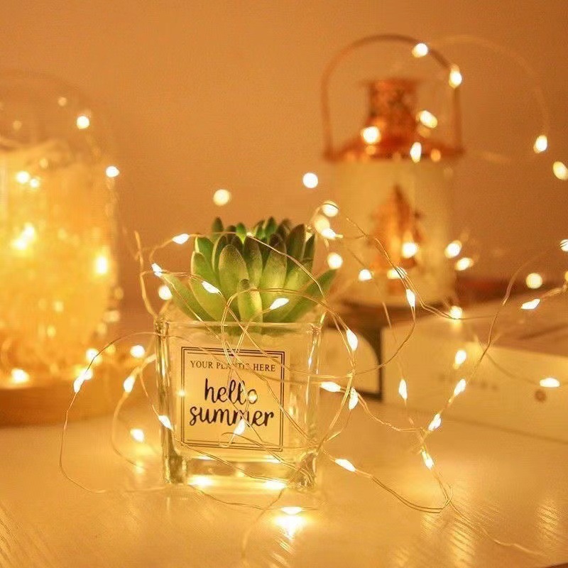 Led Small White Box Light String Three-Speed Adjustment Christmas Bouquet Decorative Light String Atmosphere Copper Wire Lantern Battery Box Light String