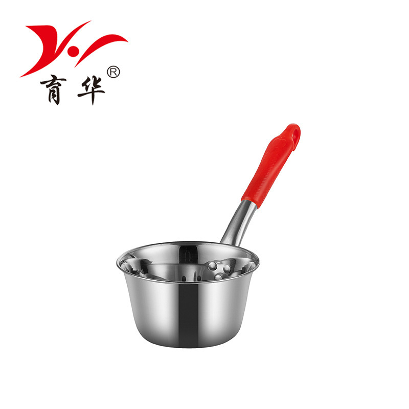 Stainless steel water scoop wholesale school dining hall long handle large soup spoon commercial stall color water scoop with hook household water spoon