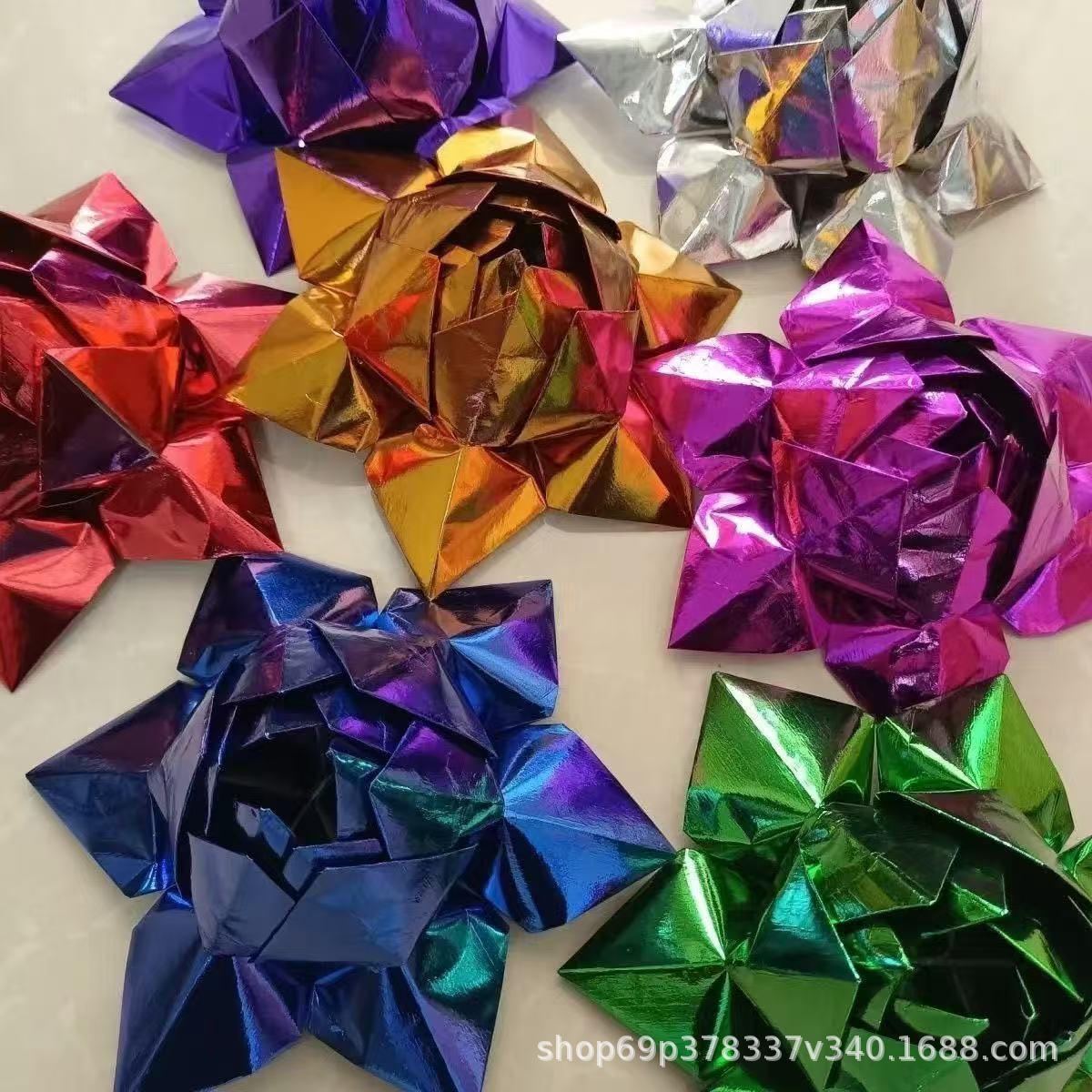 Девятирожковый цветной маленький лотос, ручная работа, готовый продукт, отправка с диаметром около 18 см, многоцветный золотой лотос