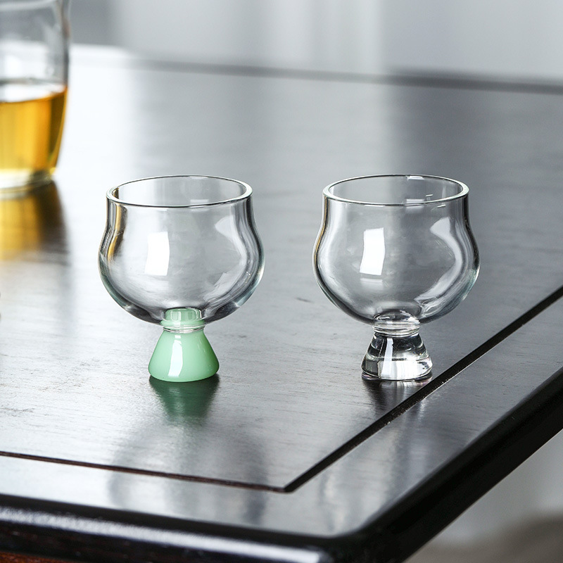 Glass goblet transparent heat-resistant fragrance cup creative master cup white wine small wine cup wholesale kung fu tea cup tea set