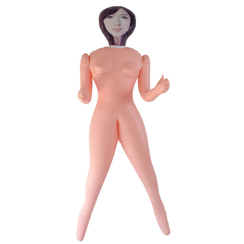 Adult Painted Skin Inflatable Doll Men's Inflatable Gun Rack Silicone Pillow Thickened Leather Adult Masturbator Airplane Cup