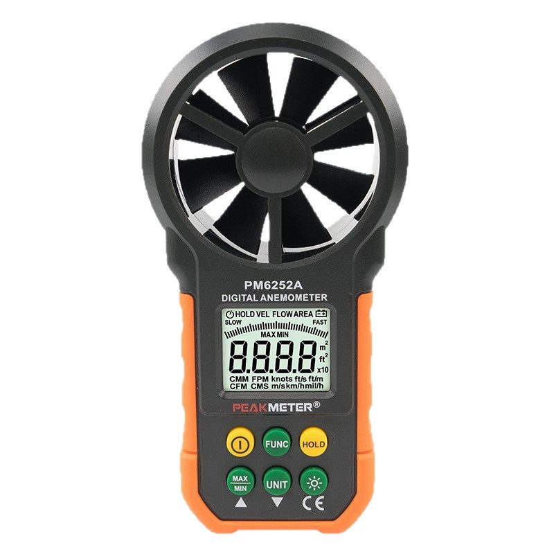 Peakmeter Huayi Pm6252 Handheld Speedometer Wind Speed Air Volume Air Temperature and Humidity Tester Wind Meter