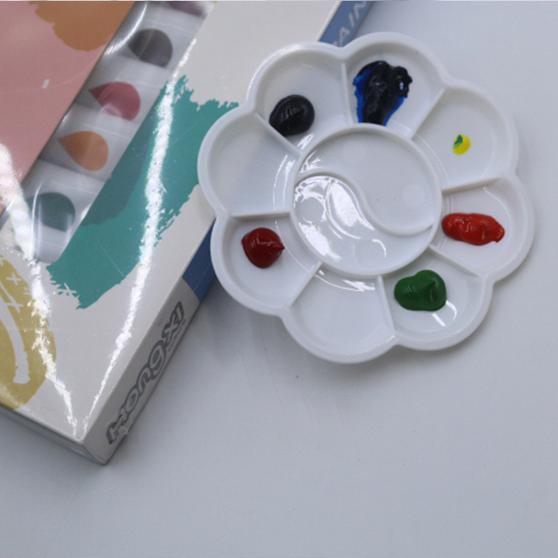 Thickened Palette Art Painting Watercolor Acrylic Paint Palette Small Plum Blossom Palette Small Feet Color Palette Wholesale